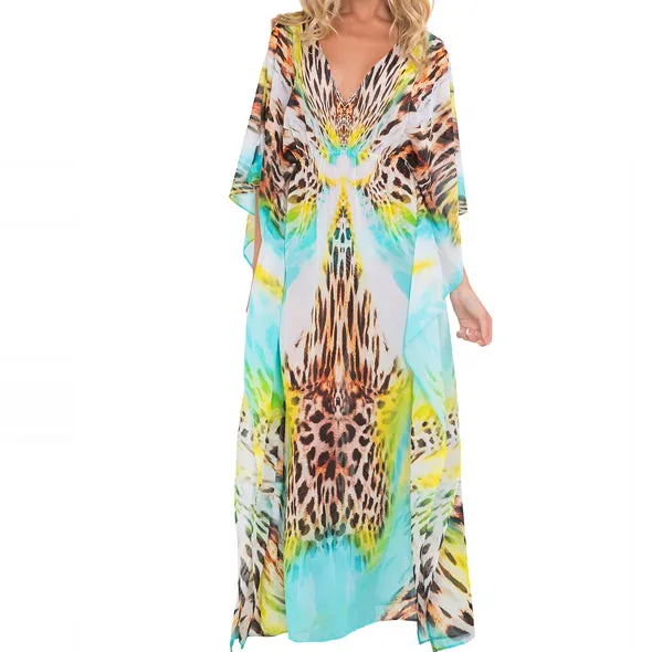 CARIBE MON AMOUR - "eyes On Me" Long Caftan