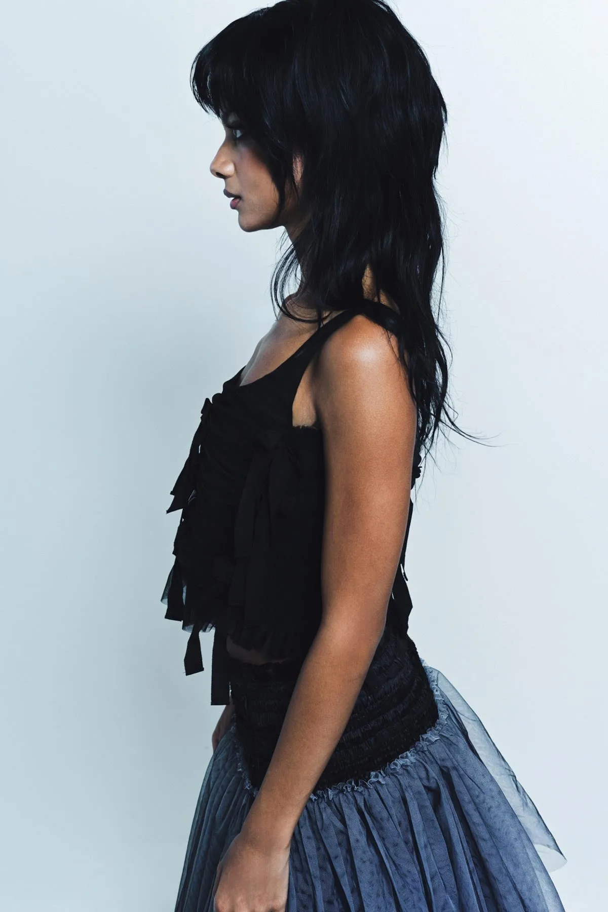CAROLINE HU | TULLE BOWKNOT TOP