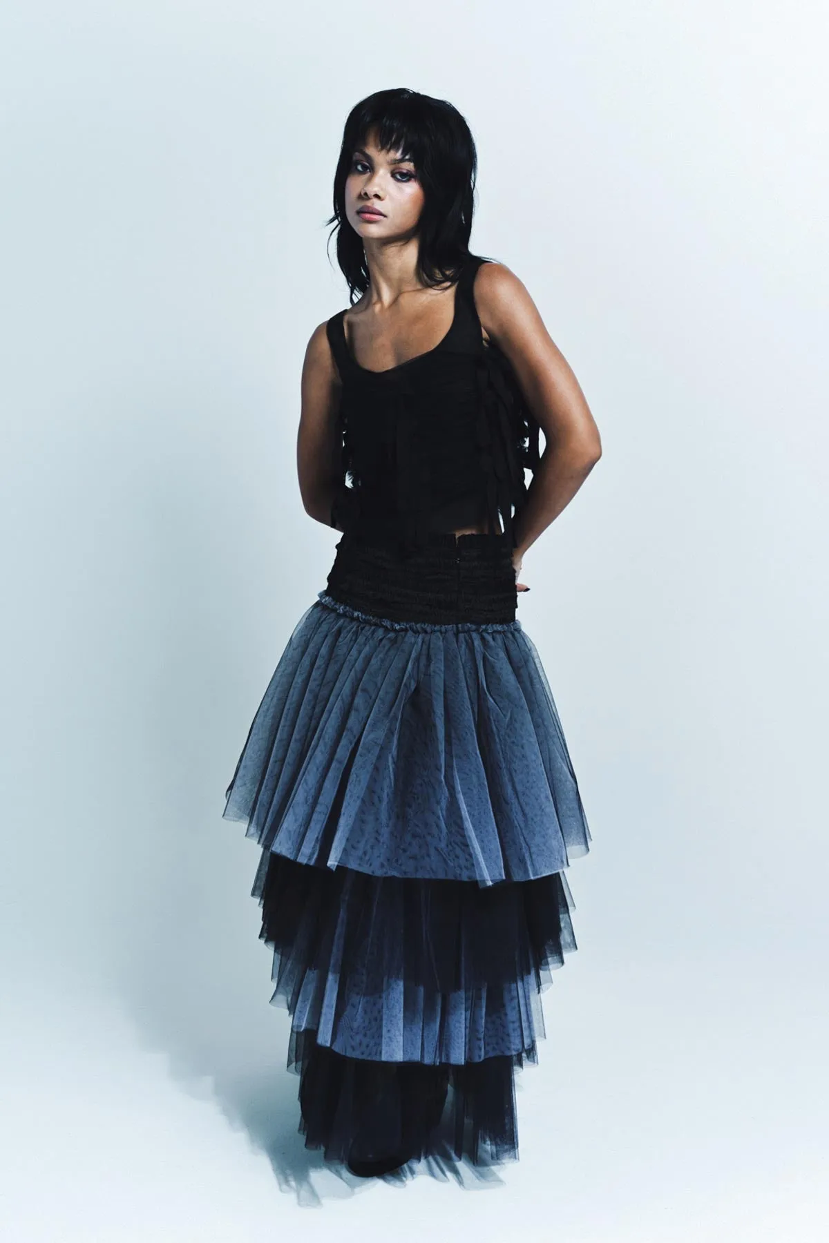CAROLINE HU | TULLE BOWKNOT TOP