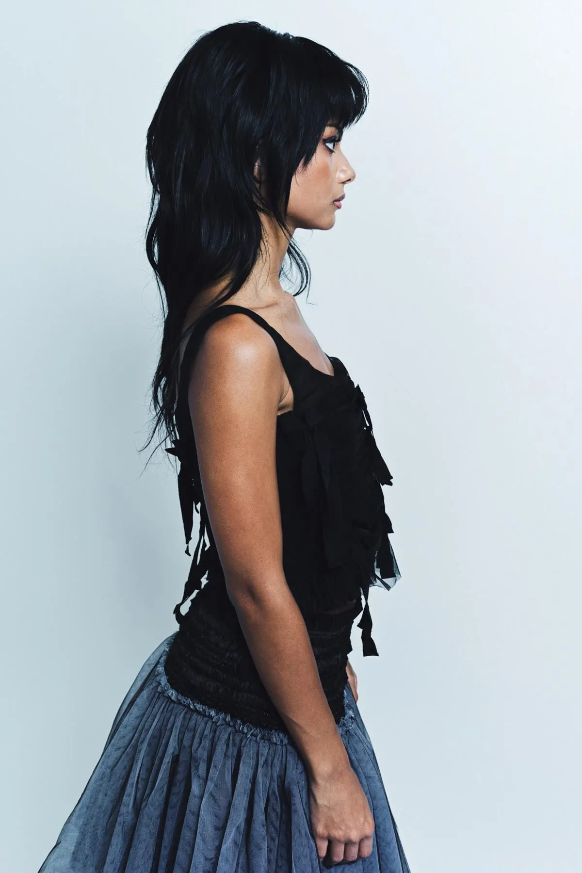 CAROLINE HU | TULLE BOWKNOT TOP