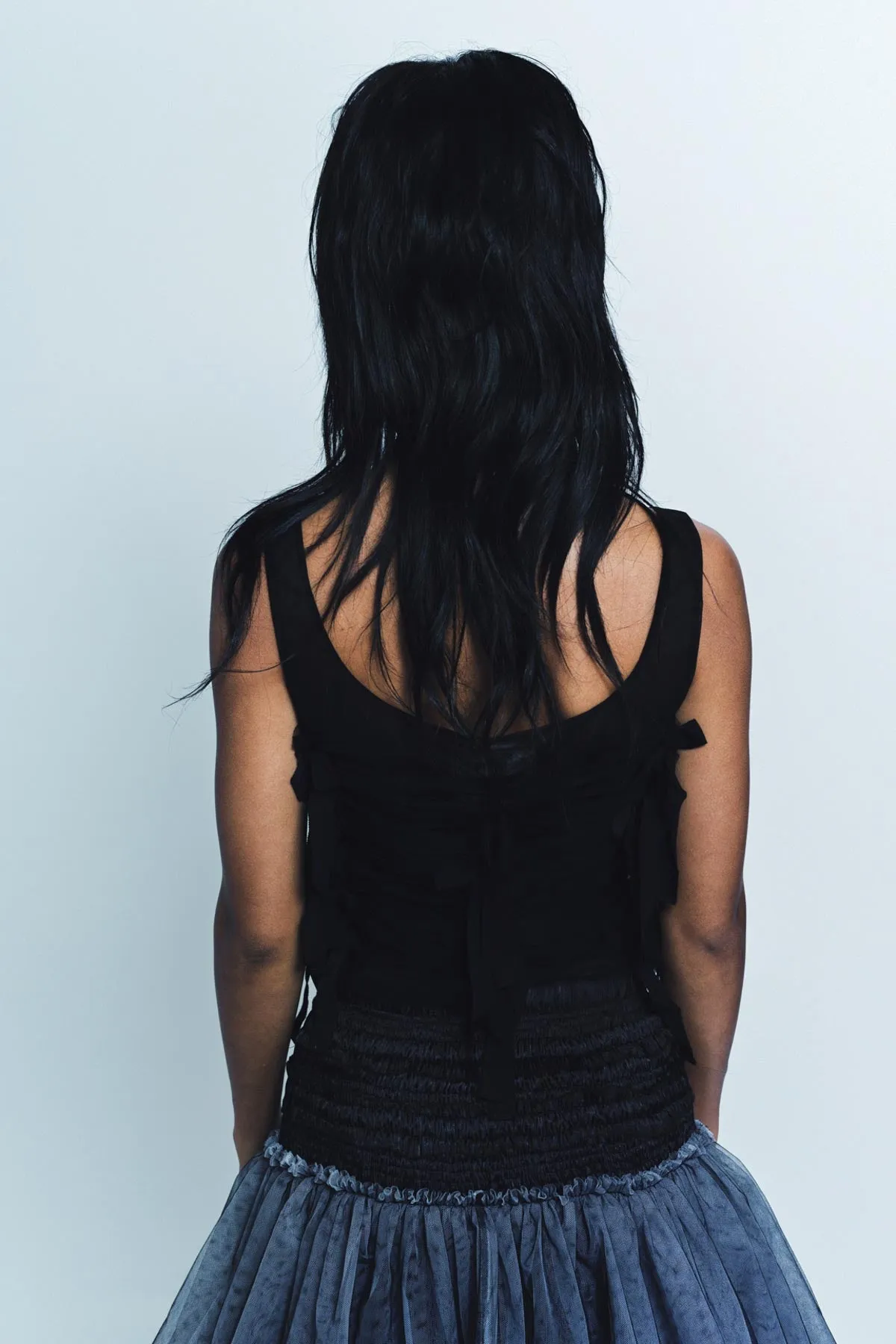 CAROLINE HU | TULLE BOWKNOT TOP