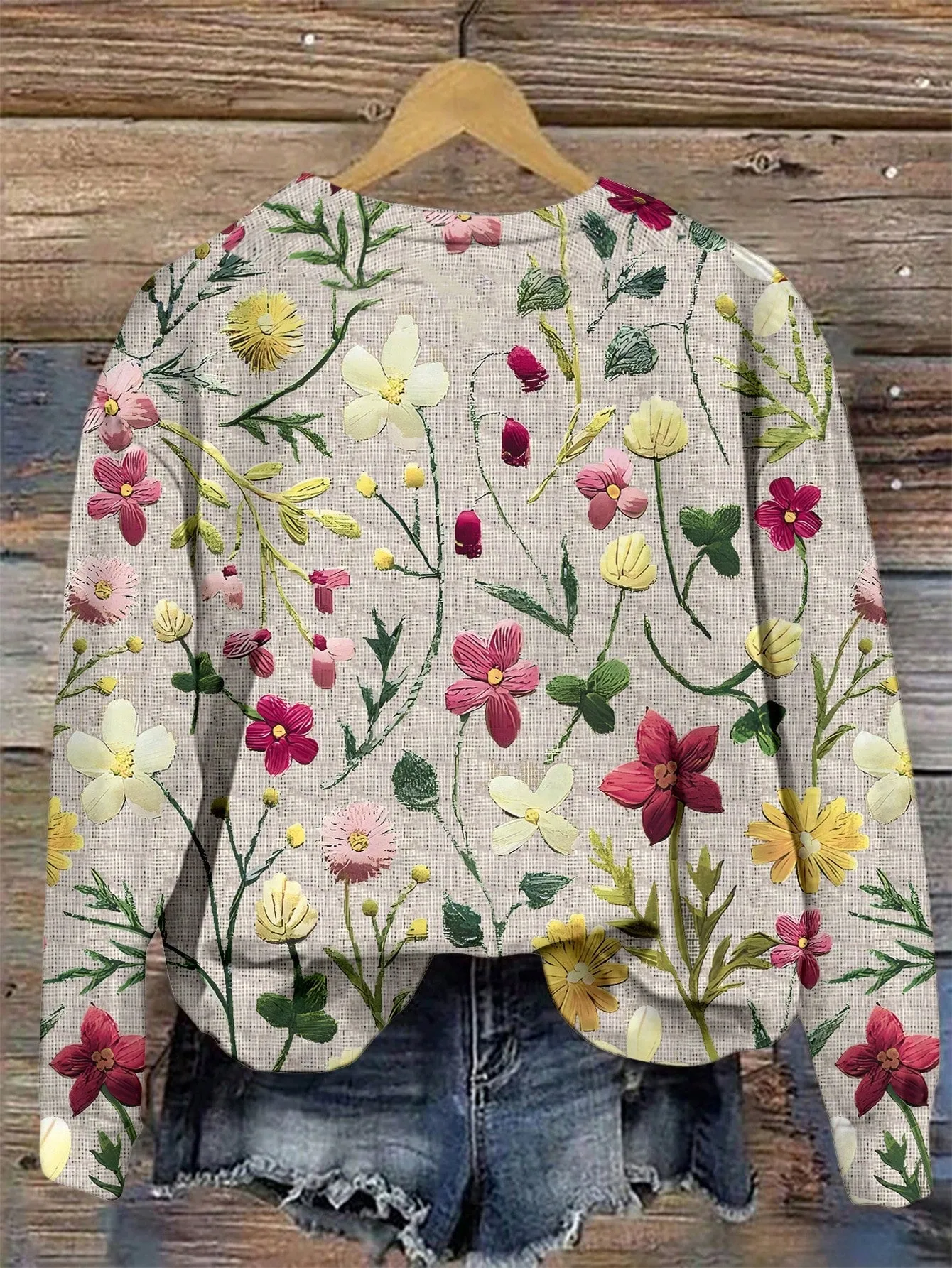 Casual Round Neck Long Sleeve Loose Sweatshirt