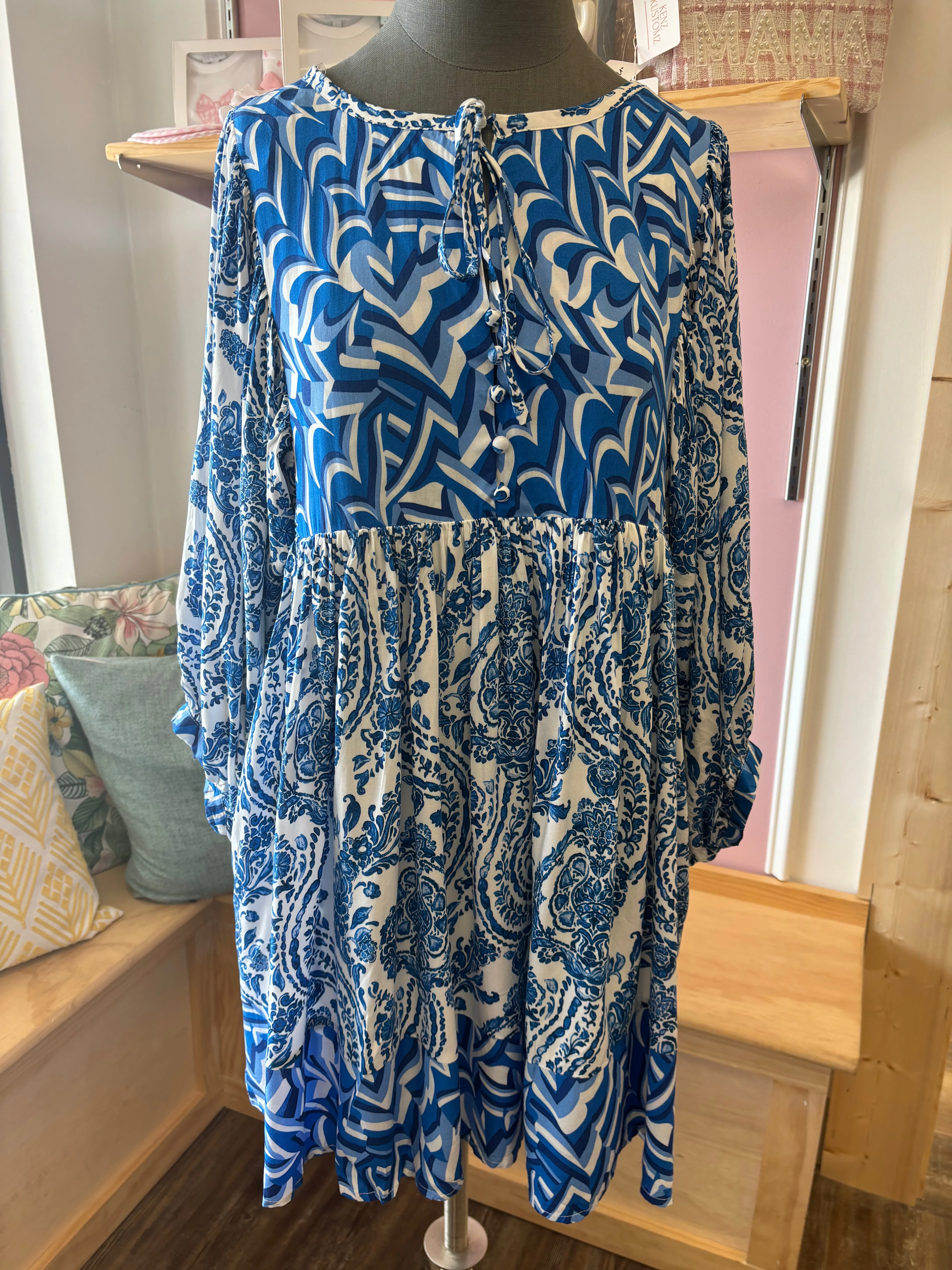Celeste Blue Floral Dress