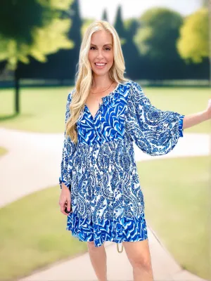 Celeste Blue Floral Dress