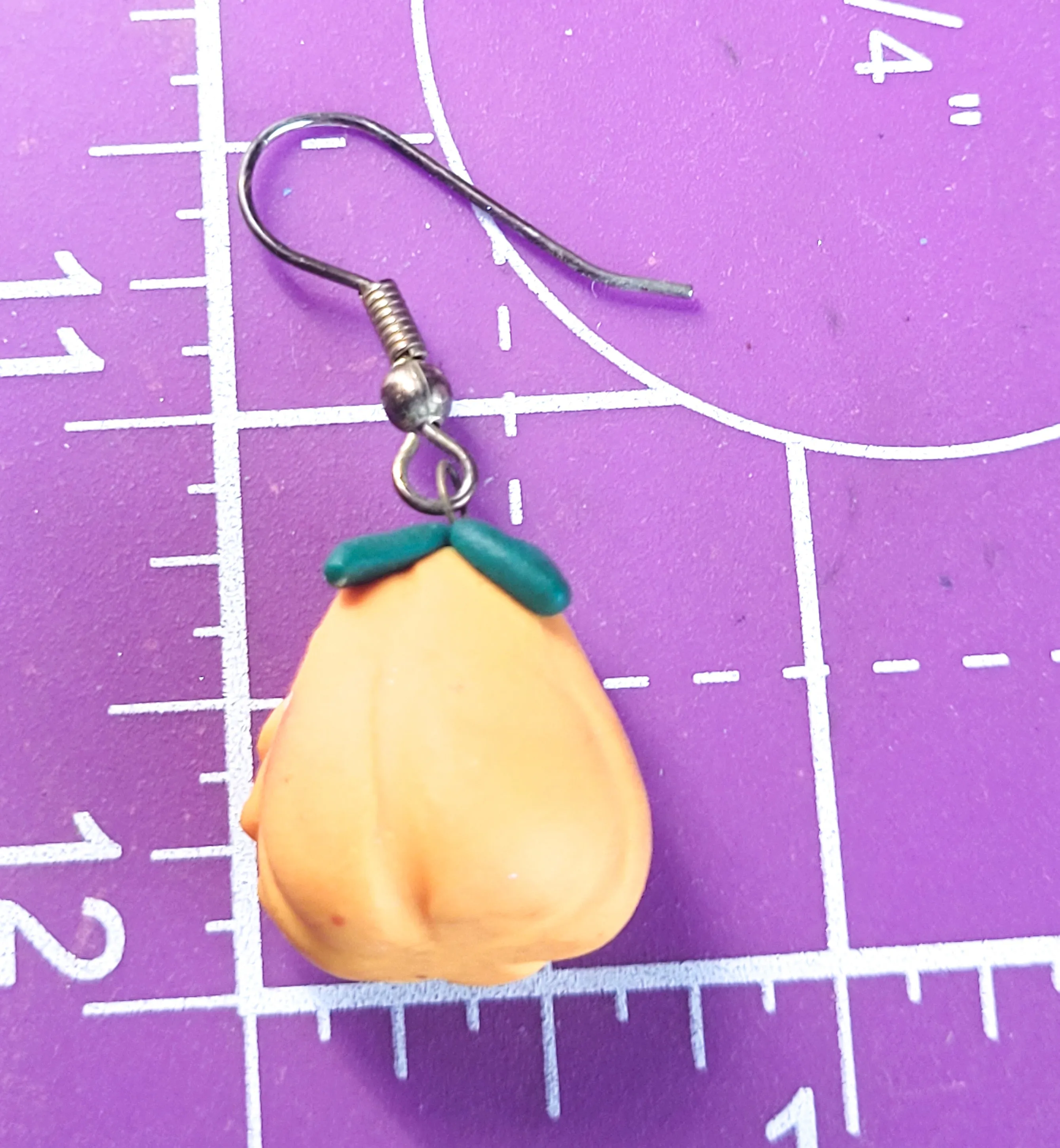Chatty Pumpkins artisan clay Halloween vintage smiling earrings