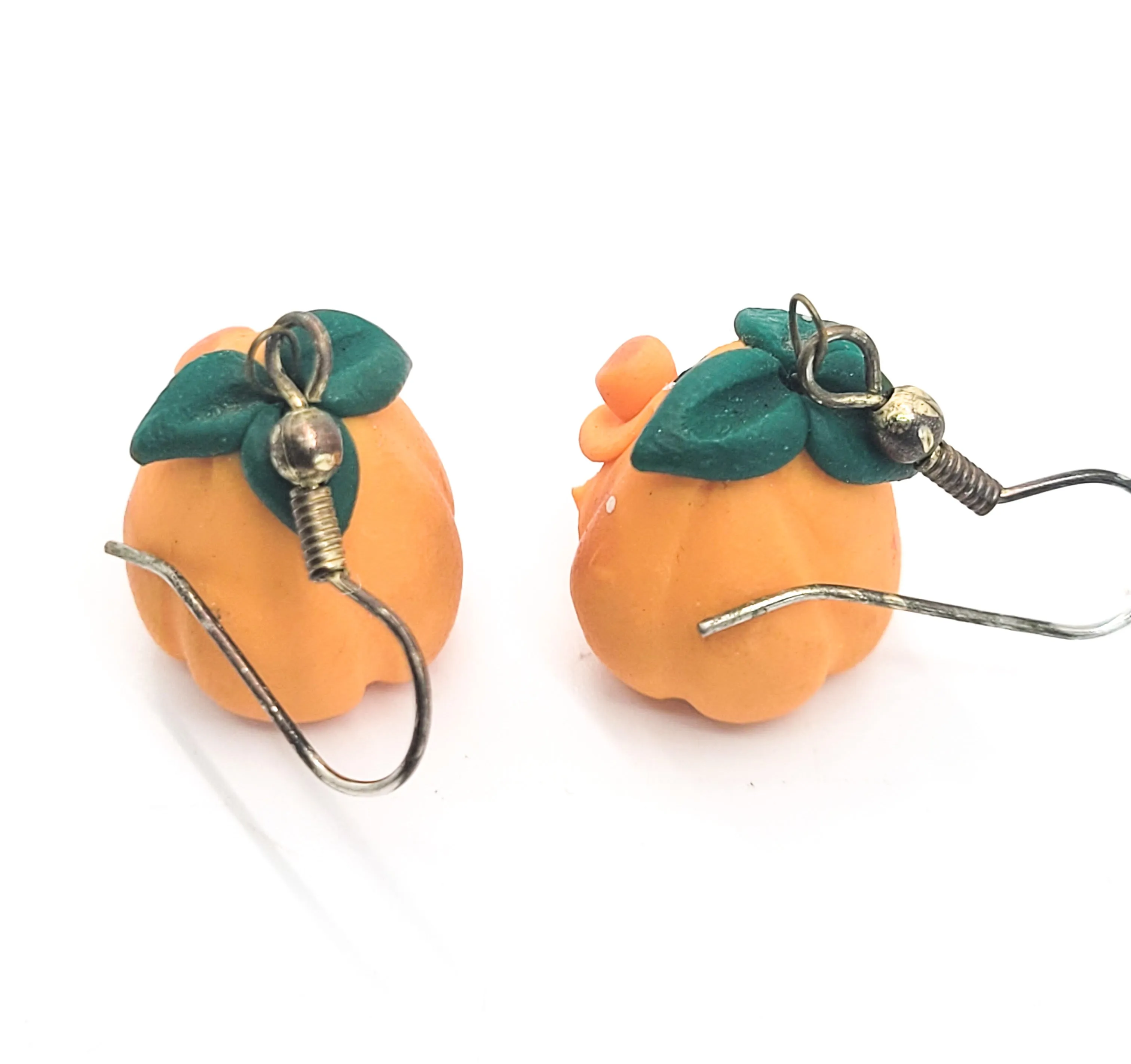 Chatty Pumpkins artisan clay Halloween vintage smiling earrings