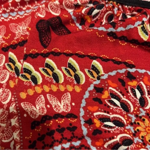 Chelsea &amp; Violet Bohemian Red Butterfly Print Dress Size S