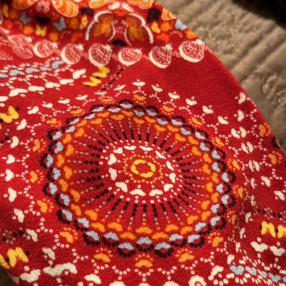 Chelsea &amp; Violet Bohemian Red Butterfly Print Dress Size S