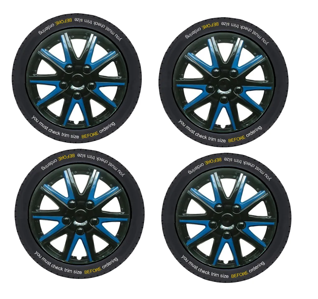 Chevrolet Malibu Black Blue Wheel Trims Covers (1980-2005)