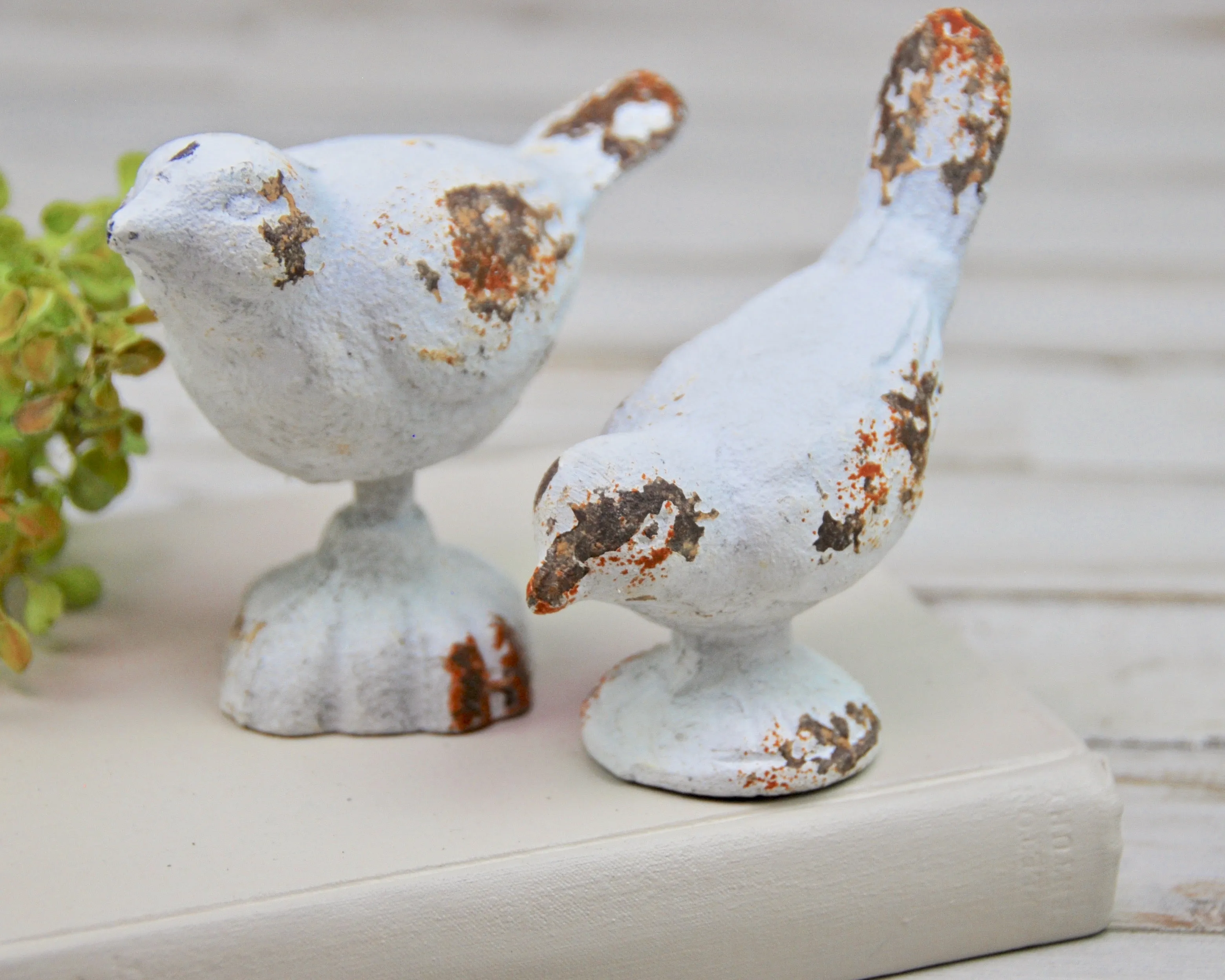 Chippy white small cast iron birds