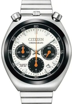 Citizen Retro TSUNO CHRONO Quartz Chronograph Bullhead White Dial AN3660-81A