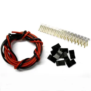 CL8M10 JR Male Gold Plated Set x 10 1m 18AWG Black Red Battery Repair 6v