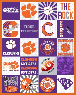 CLEMSON UNIVERSITY-Collegiate T-Shirt Minky-100% Polyester-CLEM1362