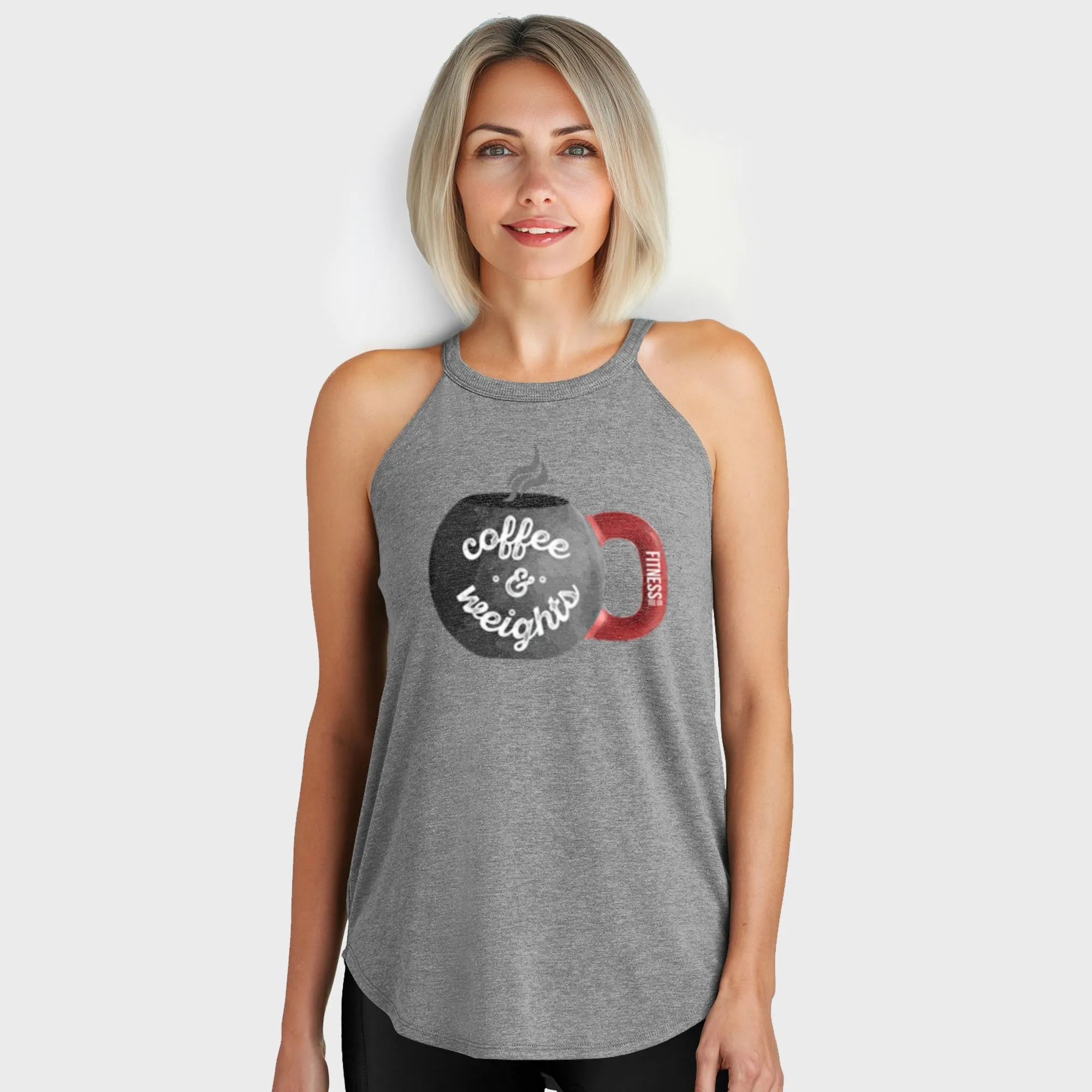 Coffee and Weights Rocker Tank Top
