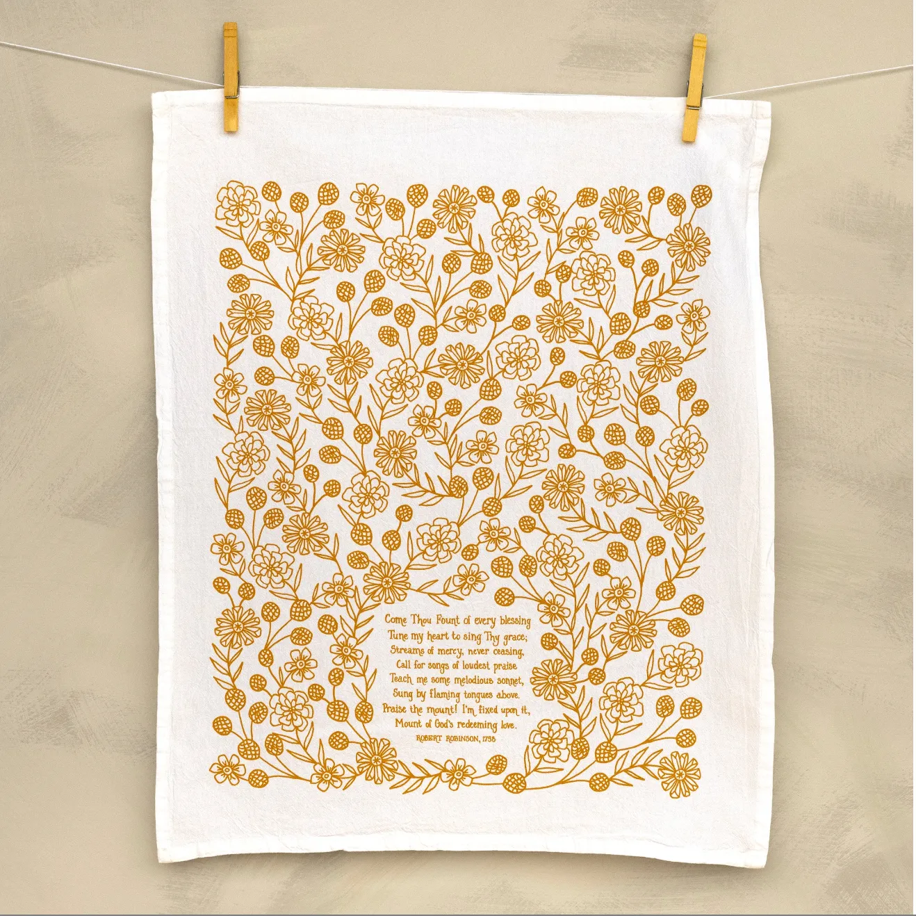 Come Thou Fount Hymn Tea Towel — 24" x 20"