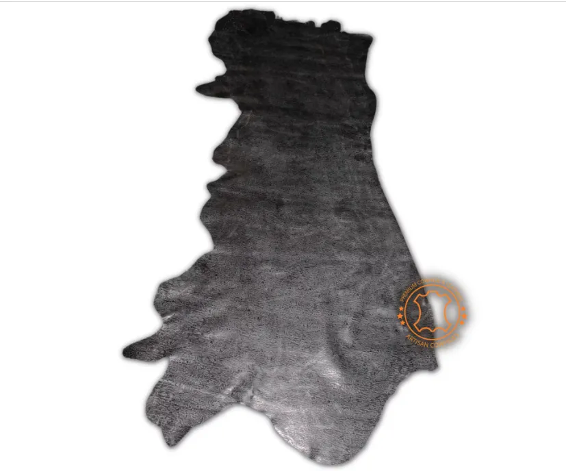 COWHIDE PIECES |  DRIFTWOOD Black Embossed  Leather | 9"x11", 12''x12''.... inch Precuts Sheets for Crafts