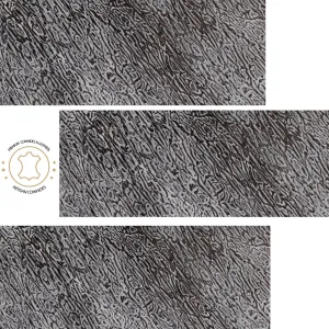 COWHIDE PIECES |  DRIFTWOOD Black Embossed  Leather | 9"x11", 12''x12''.... inch Precuts Sheets for Crafts
