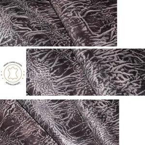 COWHIDE PIECES | ELEPHANT Brown  Pull Up Embossed Leather | 9"x11", 12''x12''.... inch Precuts Sheets for Crafts