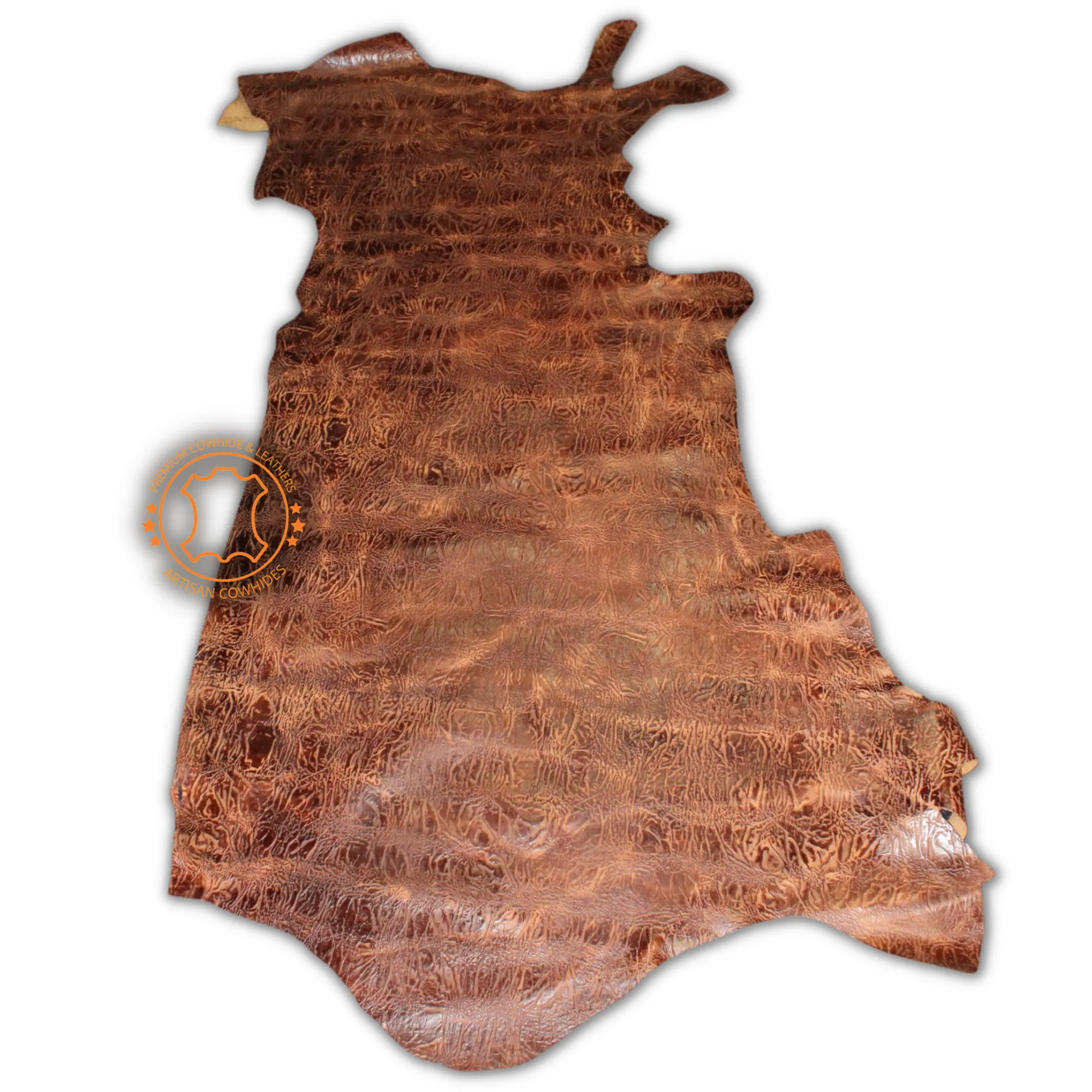 COWHIDE PIECES | ELEPHANT Tan Brown Pull Up Embossed Leather | 9"x11", 12''x12''.... inch Precuts Sheets for Crafts