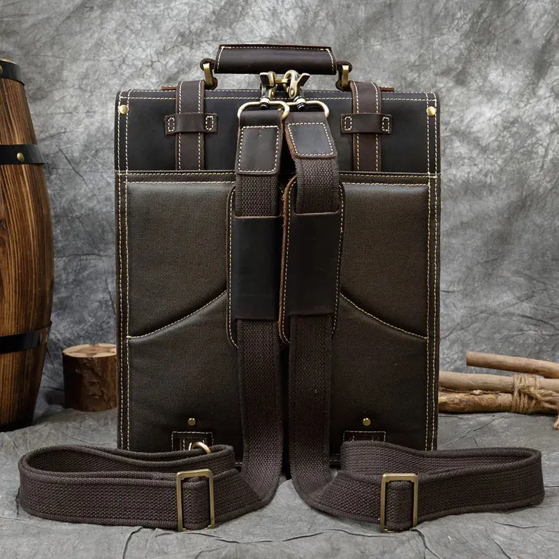 Crazy Horse Leather Backpack for Men 15.6" Laptop Travel Bag