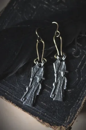 Crone. Artisan Pewter Earrings.