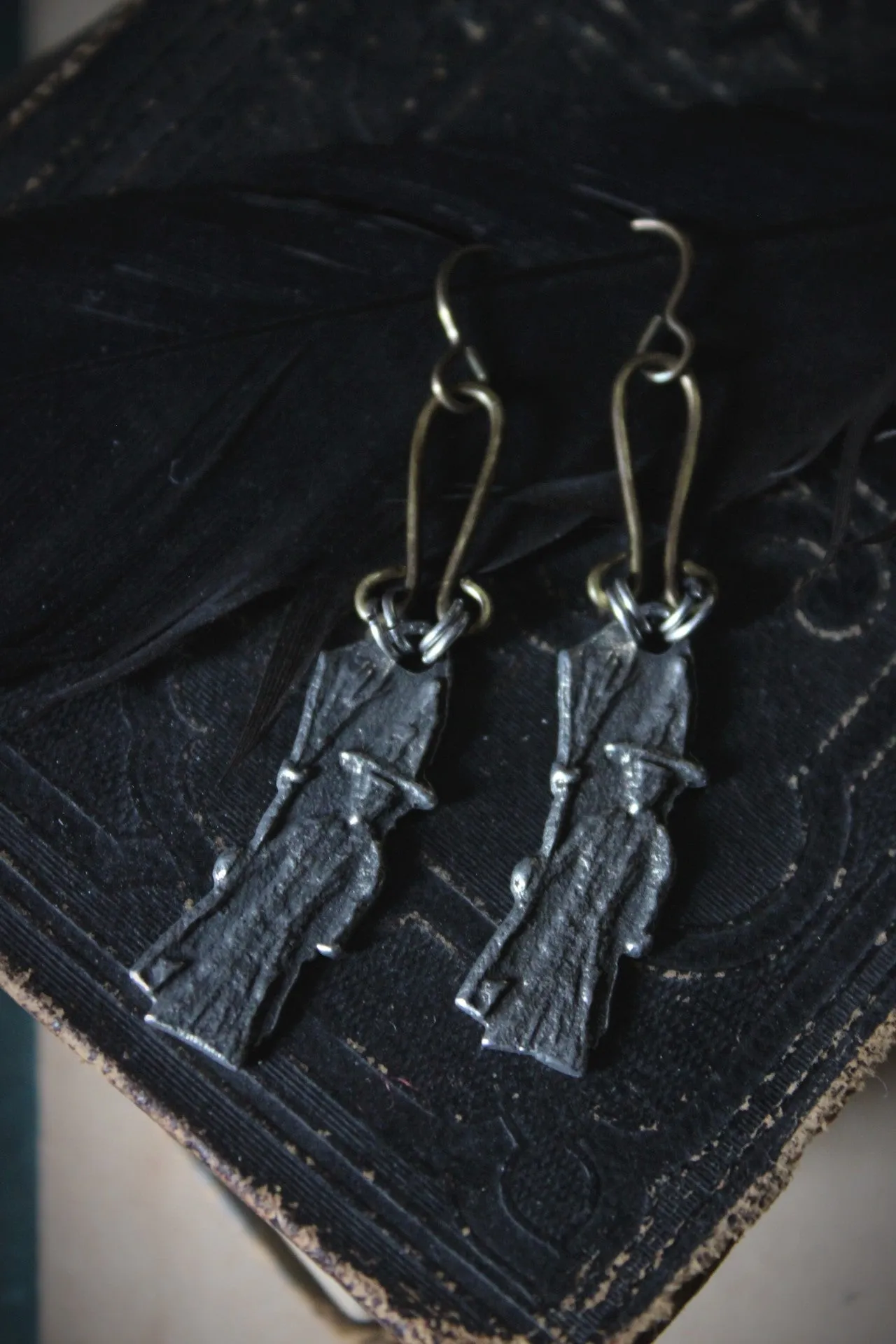 Crone. Artisan Pewter Earrings.