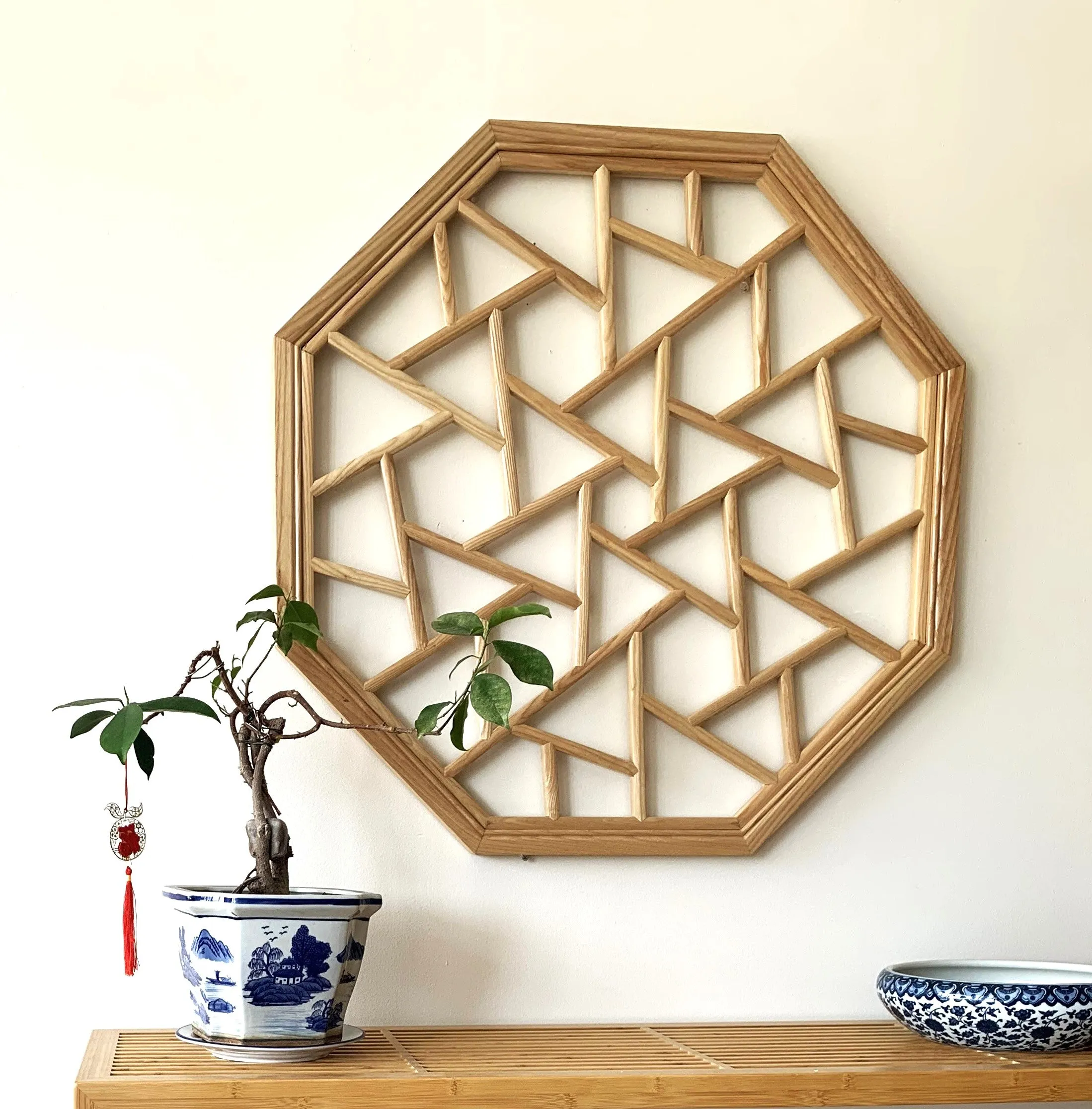 Custom Handcrafted Wall Decor/ Wood ice cracks Wall Hanging Brown