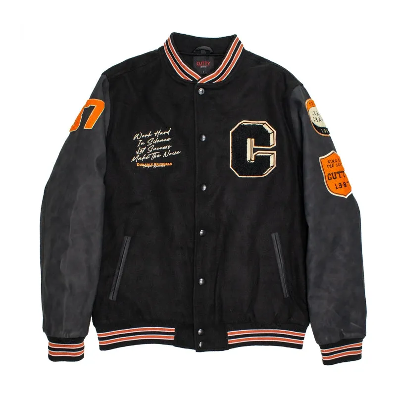 Cutty Mens Baseball Jacket  -Black
