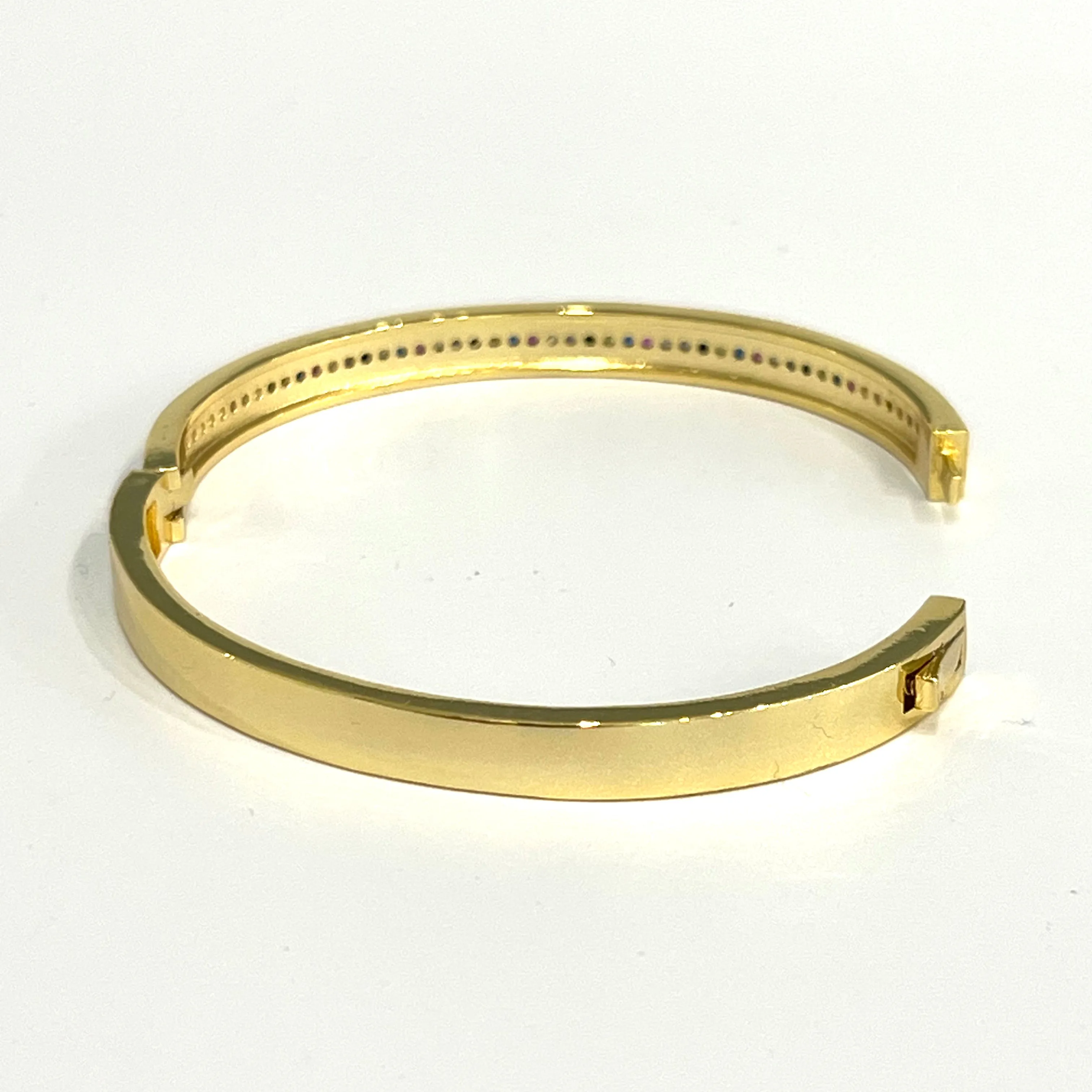 CZ Rainbow Bangle Bracelet - Gold