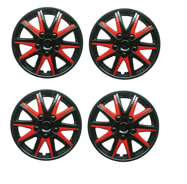 Dacia Logan Mcv Black Red Wheel Trims Covers (2007-2012)