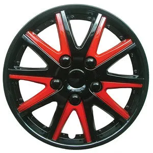 Dacia Logan Mcv Black Red Wheel Trims Covers (2007-2012)