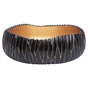 Dan Black Decorative Bowl with Gold Accents