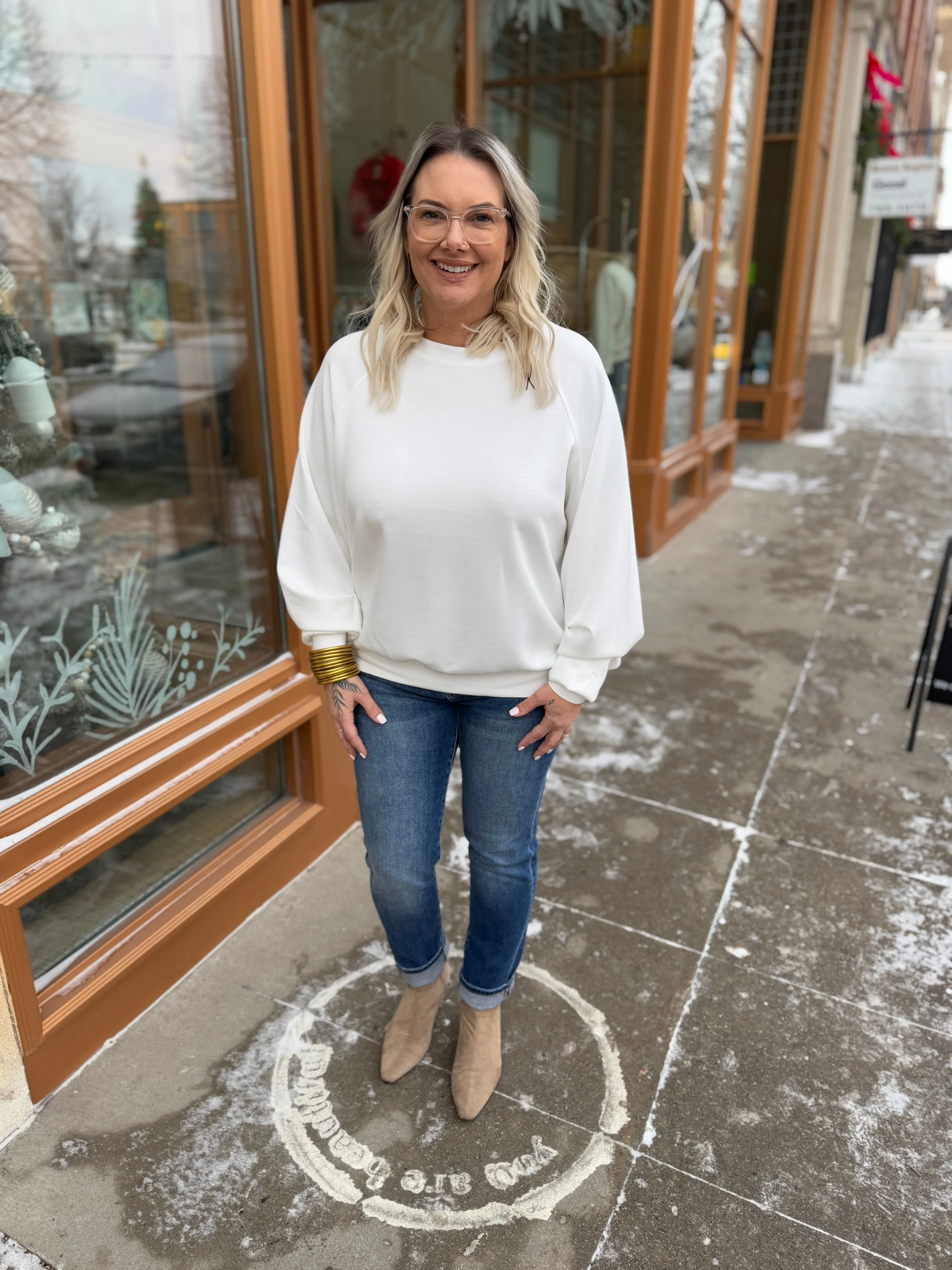 Davi Loose Fit Sweatshirt-White