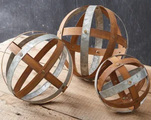 Decorative mixed brown metal ball set