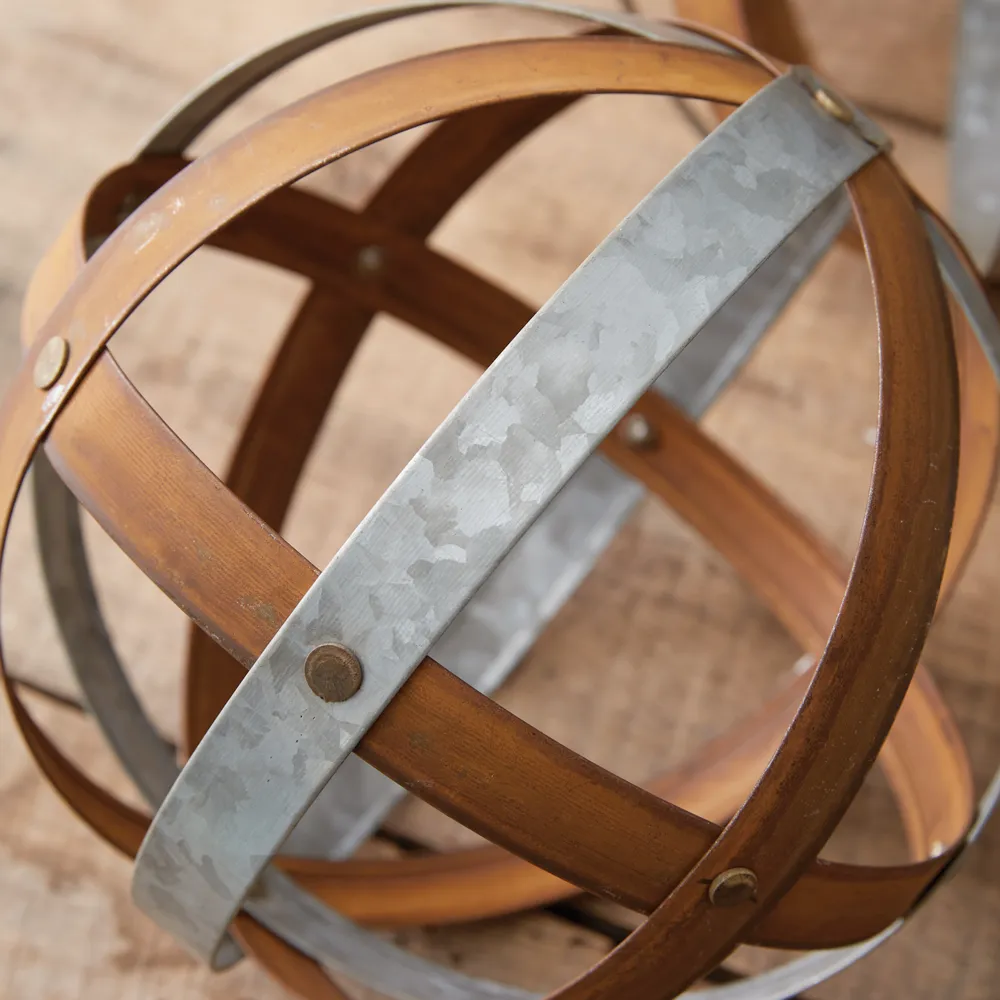 Decorative mixed brown metal ball set