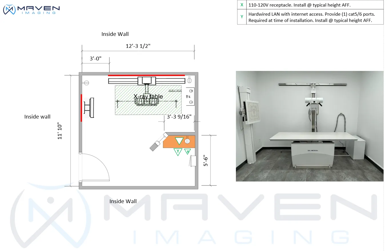Del Medical Standard floor to  wall mounted FTW-FTC X-ray systems