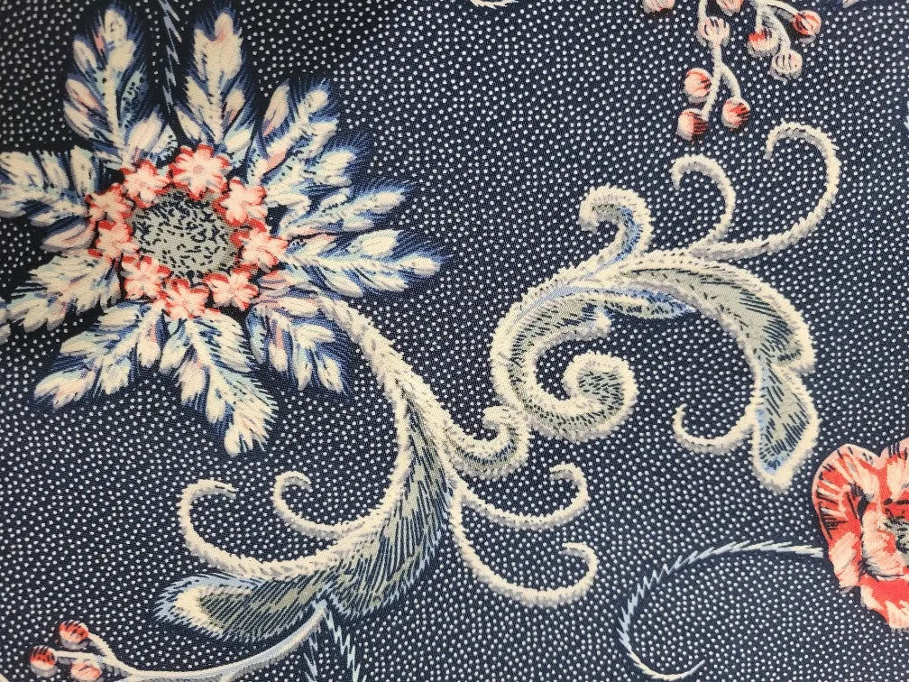 Denim Floral Flowy Dress