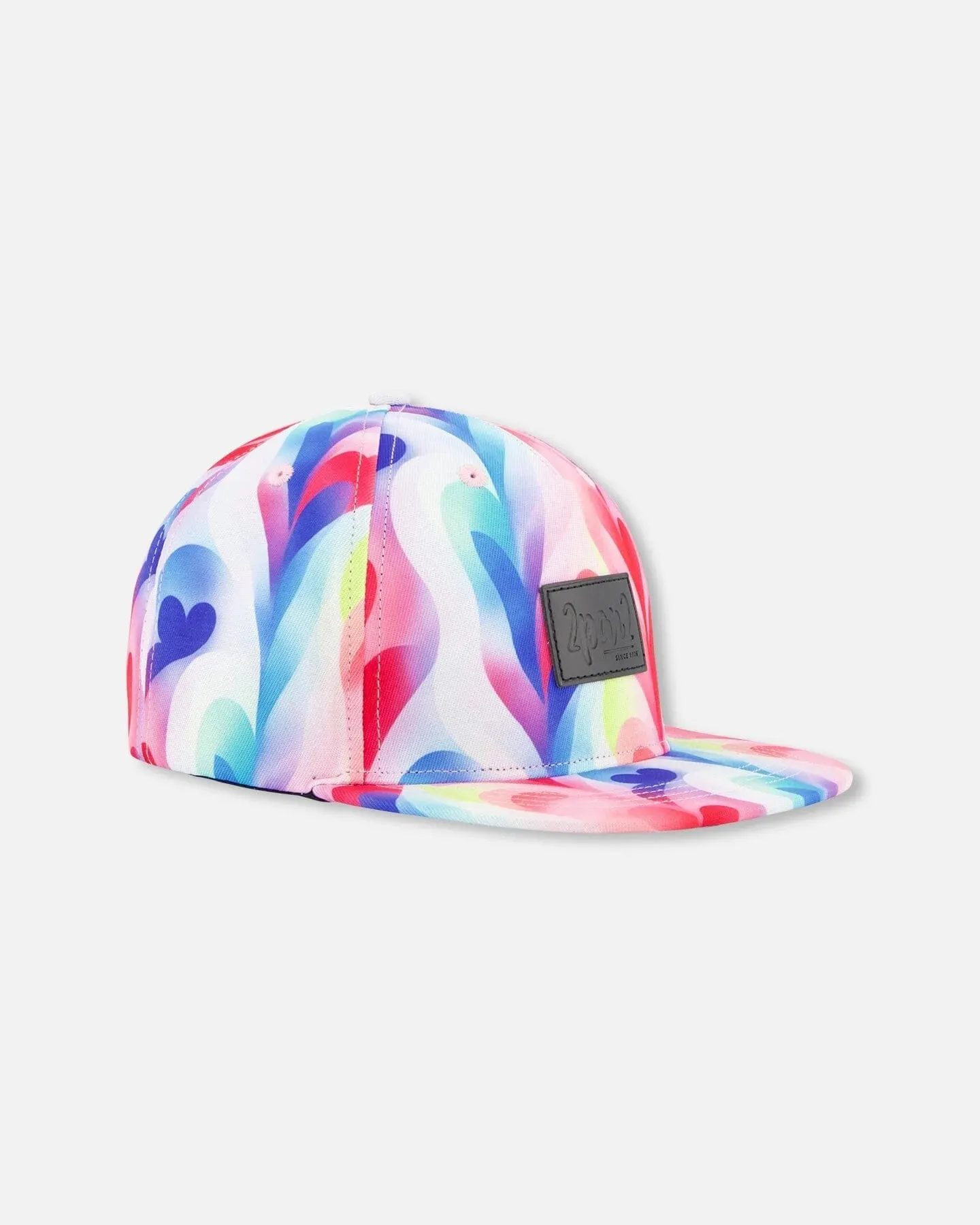 deux par deux Girls Printed Cap - Rainbow Heart