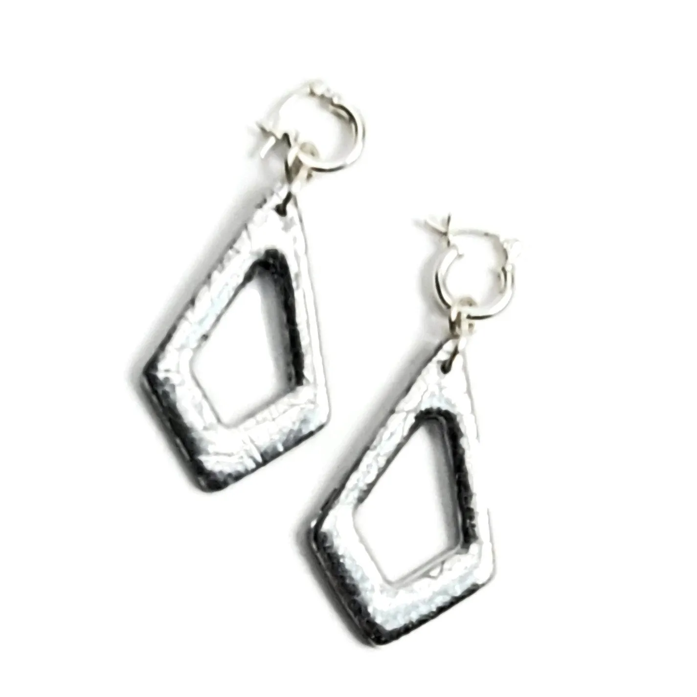 Diamond Donut Dangle Earring - Chrome