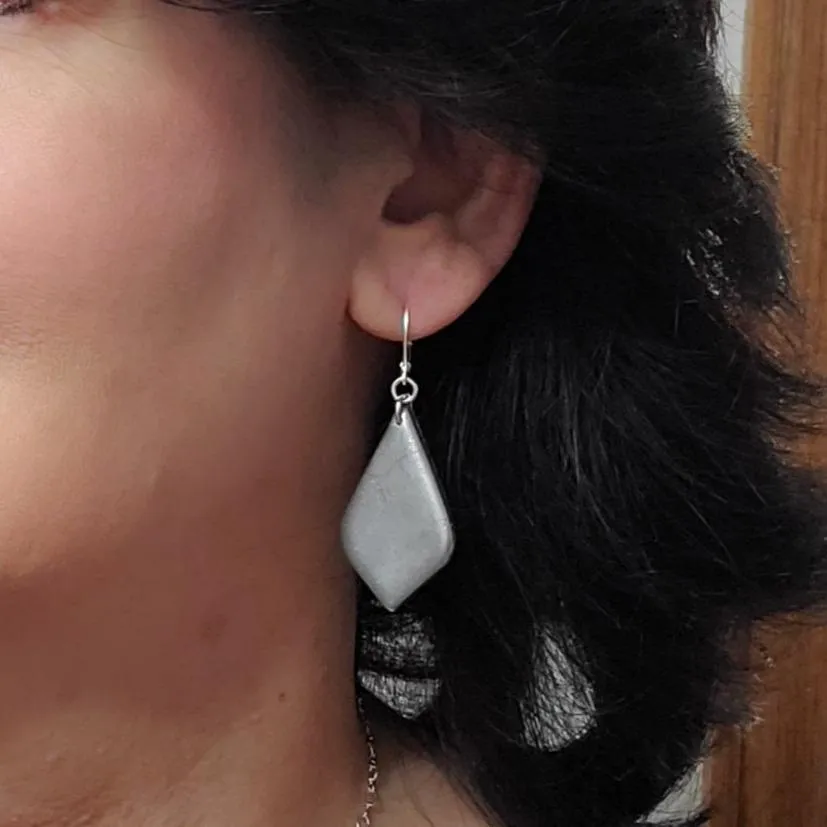Diamond Donut Dangle Earring - Chrome
