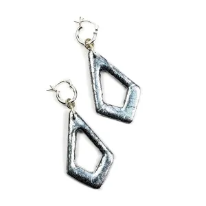 Diamond Donut Dangle Earring - Chrome