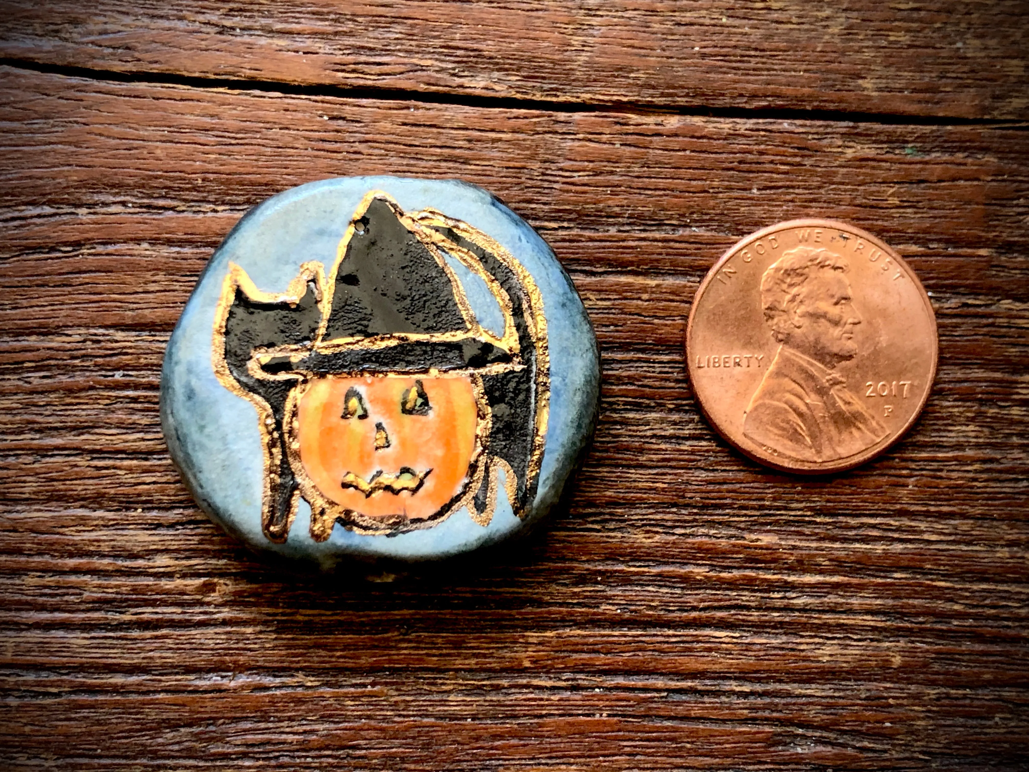 Diane Hawkey Cat and Pumpkin Bead