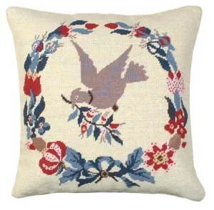 Dove Wreath Decorative Pillow
