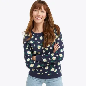 Draper James Natalie Sweatshirt in Navy Magnolia