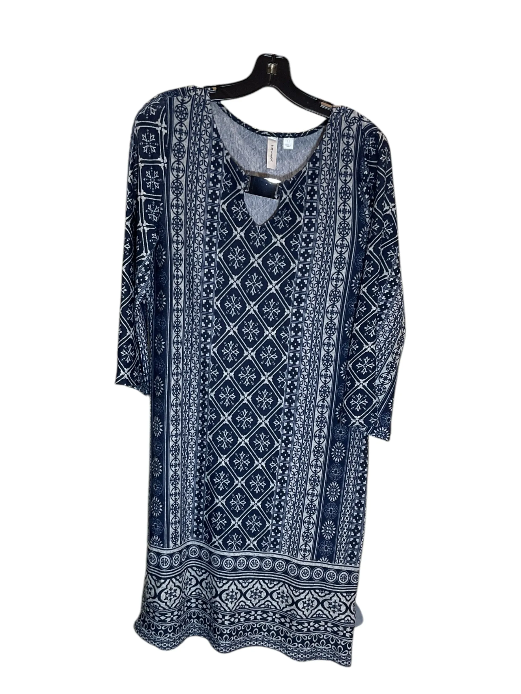 Dress Casual Short By Tacera In Blue & Grey, Size: M