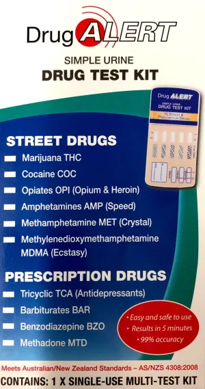 Drug Alert Urine Drug 1 Test Kit 6 street drugs 4 prescription drugs