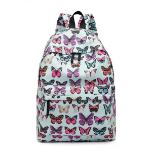 E1401b - Miss Lulu Large Backpack Butterfly Blue
