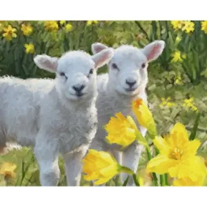 Easter Holiday Lambs Digital Panel