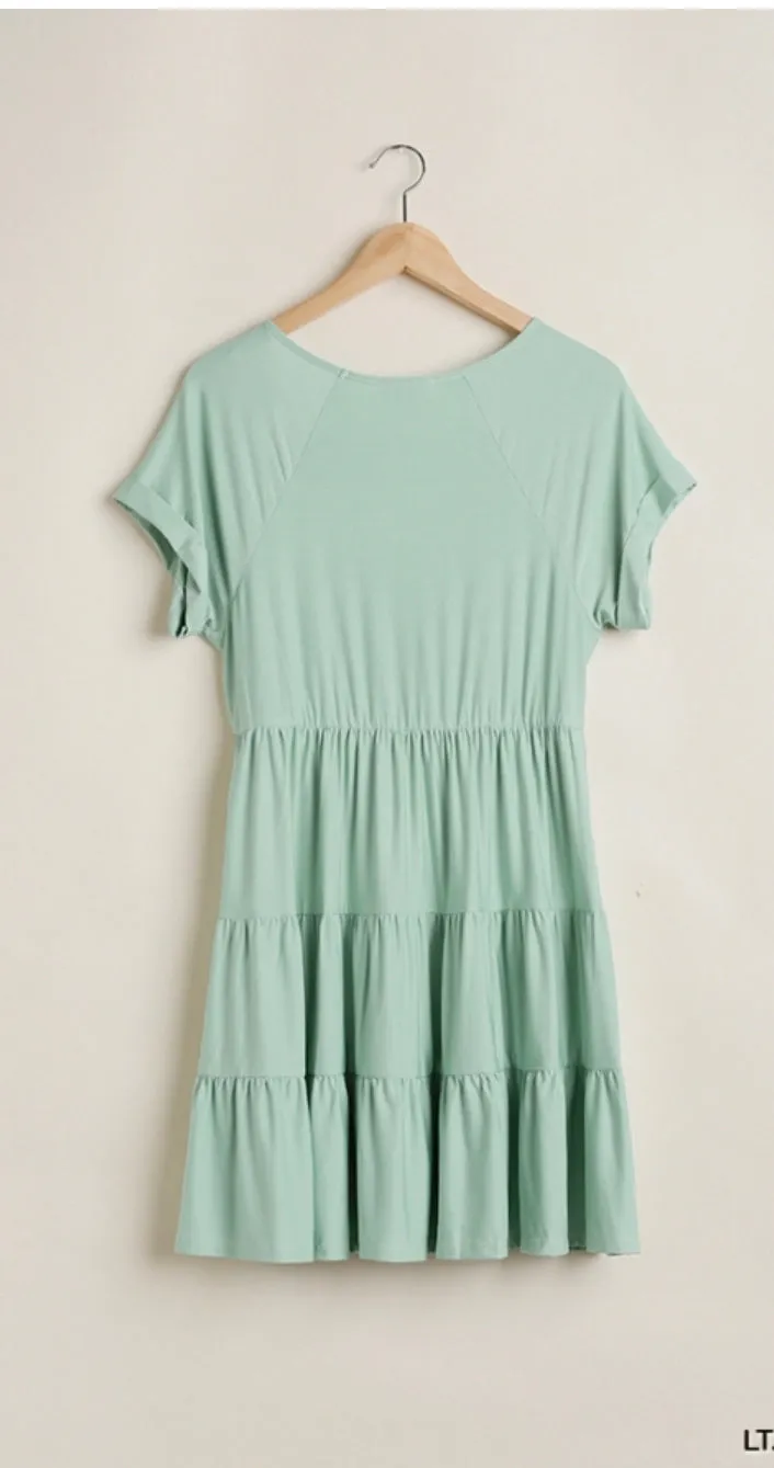 Eden Tiered Baby Doll Dress-5 Colors Available