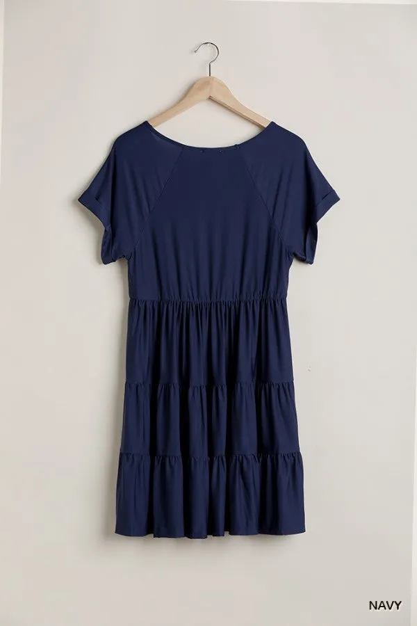 Eden Tiered Baby Doll Dress-5 Colors Available